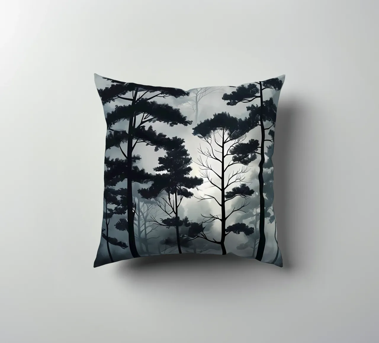 Pini nebbiosi cuscino da Artistic-shop