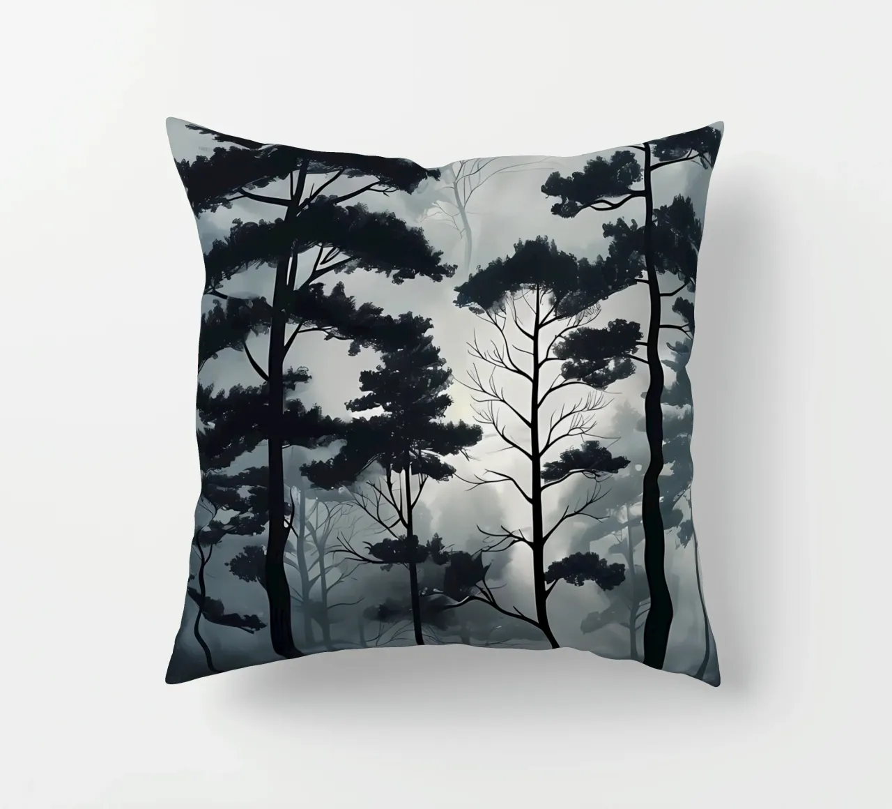 Pini nebbiosi cuscino da Artistic-shop