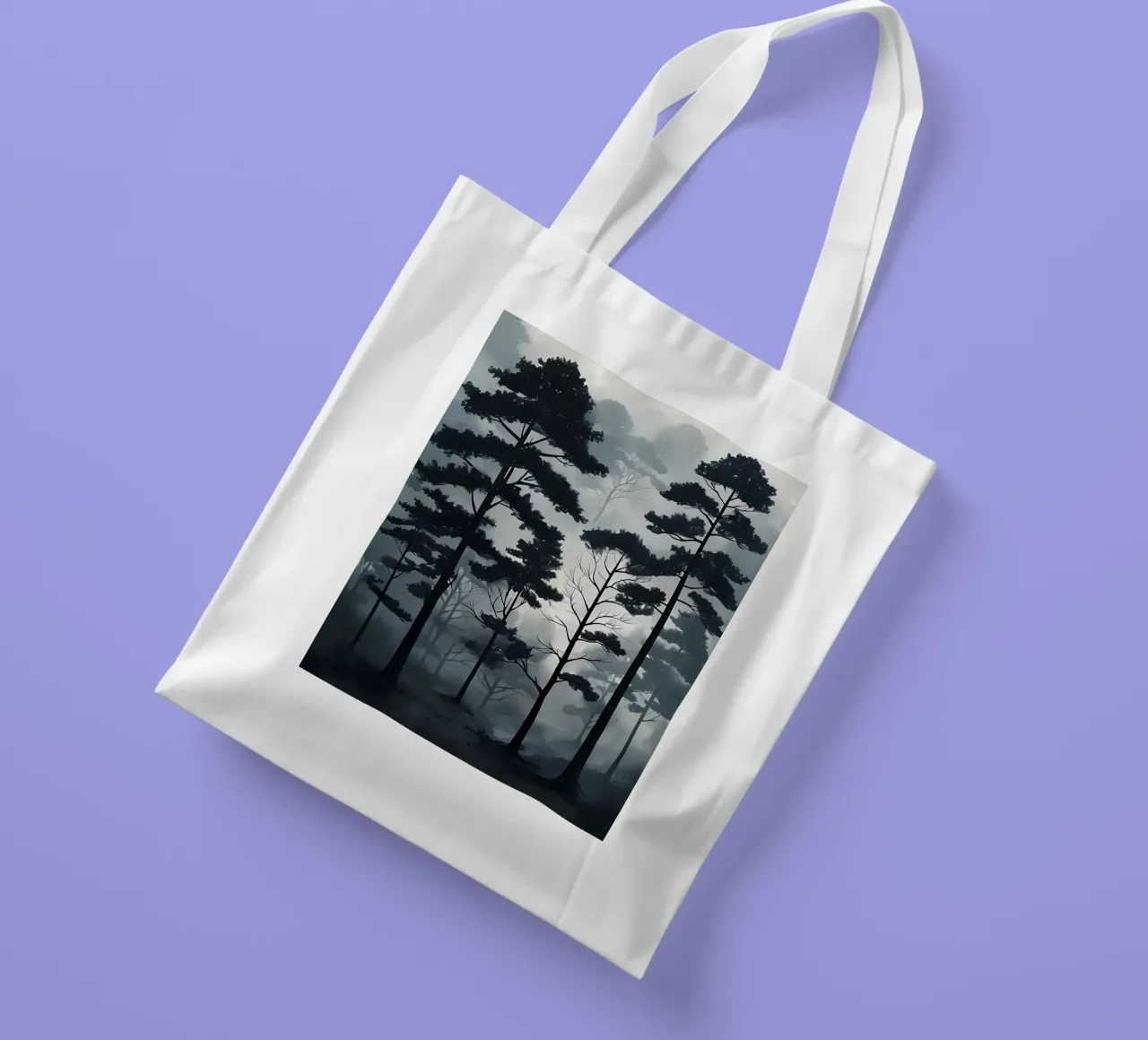 Pini nebbiosi borsa in juta da Artistic-shop