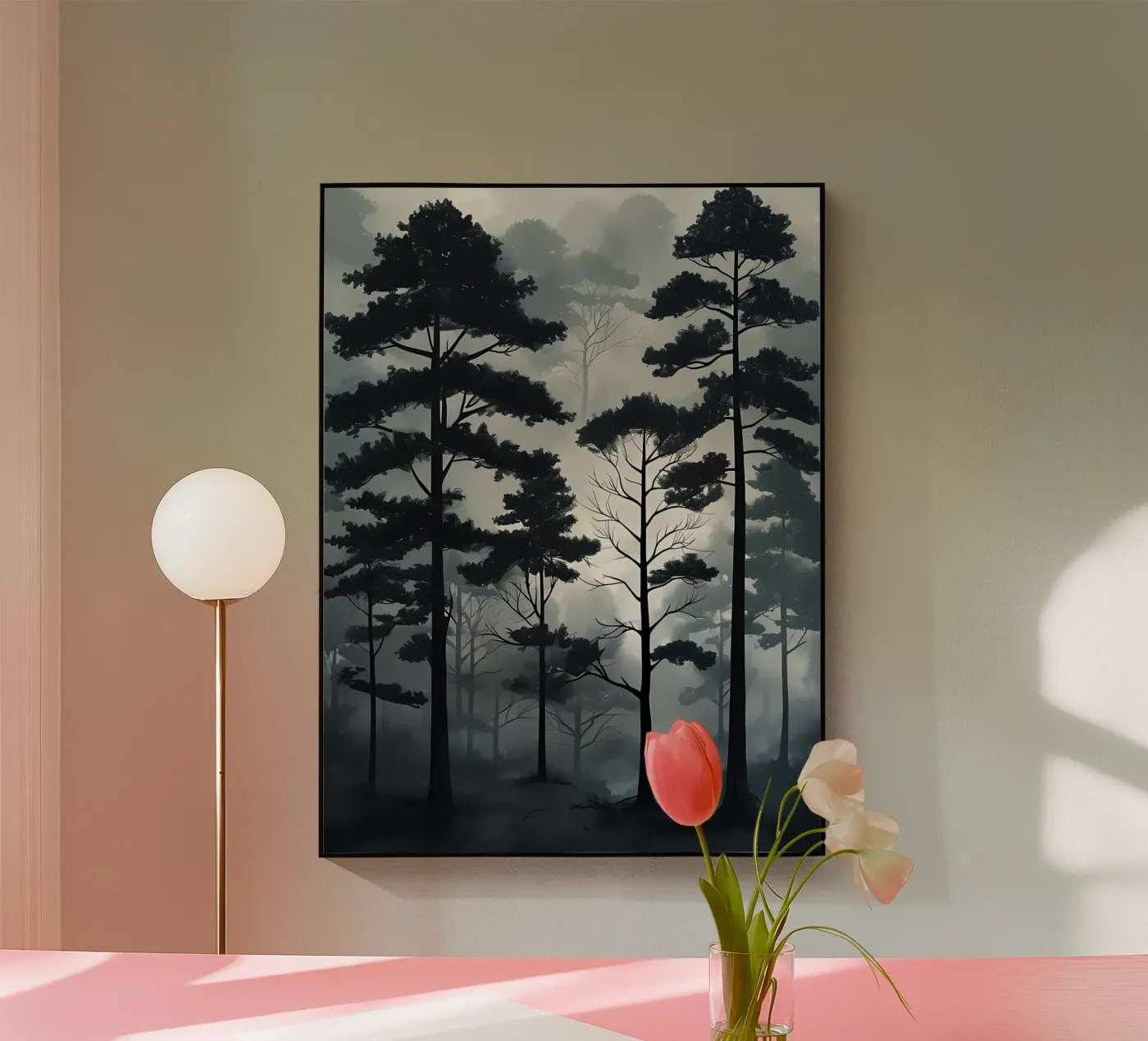 Nevelige dennen acryl van Artistic-shop