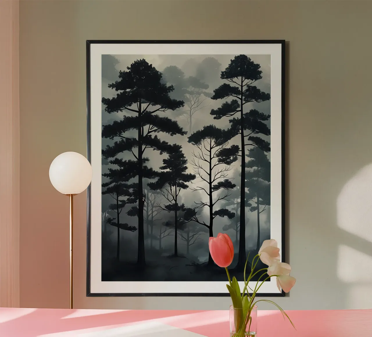 Pini nebbiosi poster da Artistic-shop