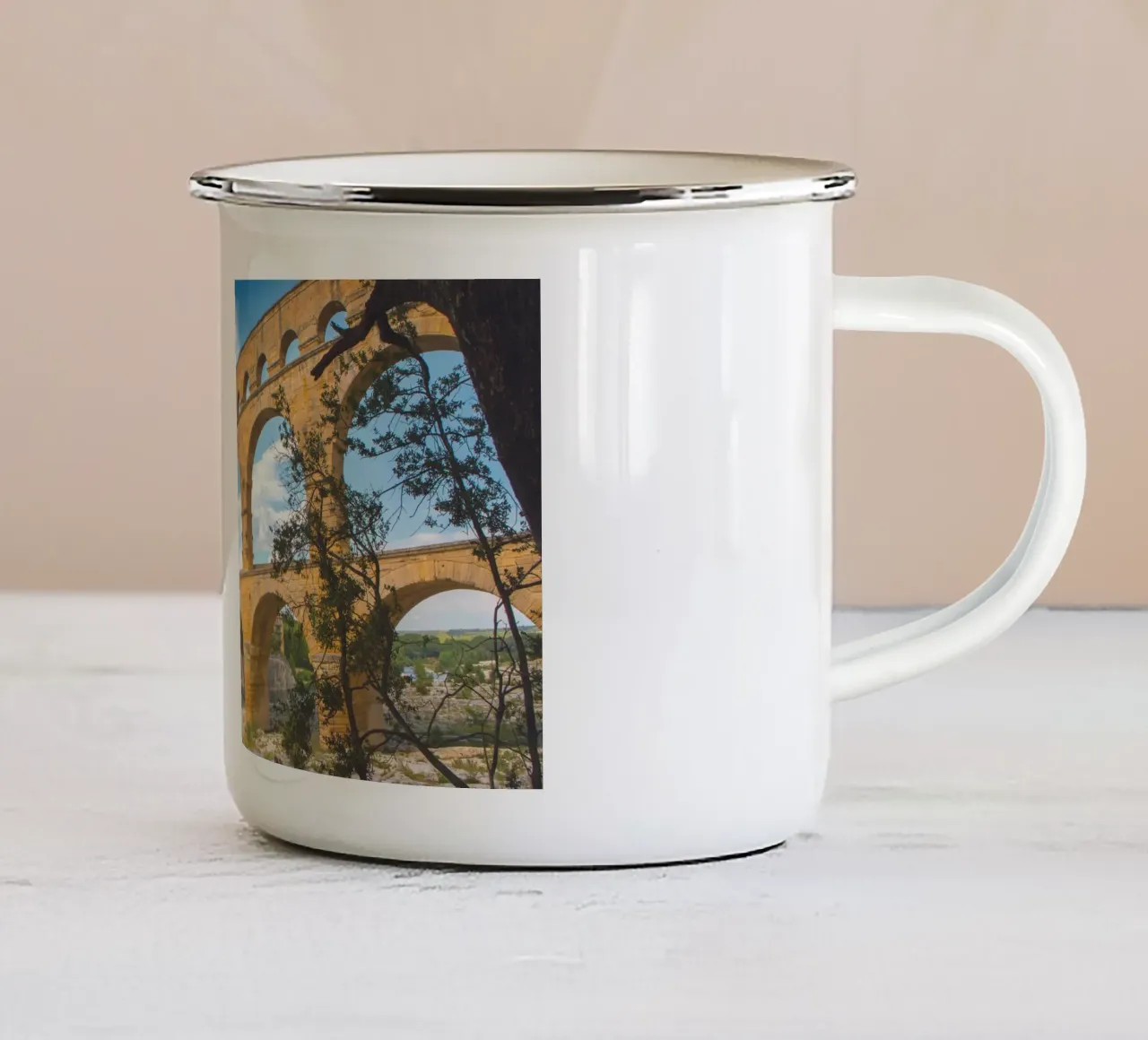 Pont du Gard tazza in smalto da Dave Hare Photography