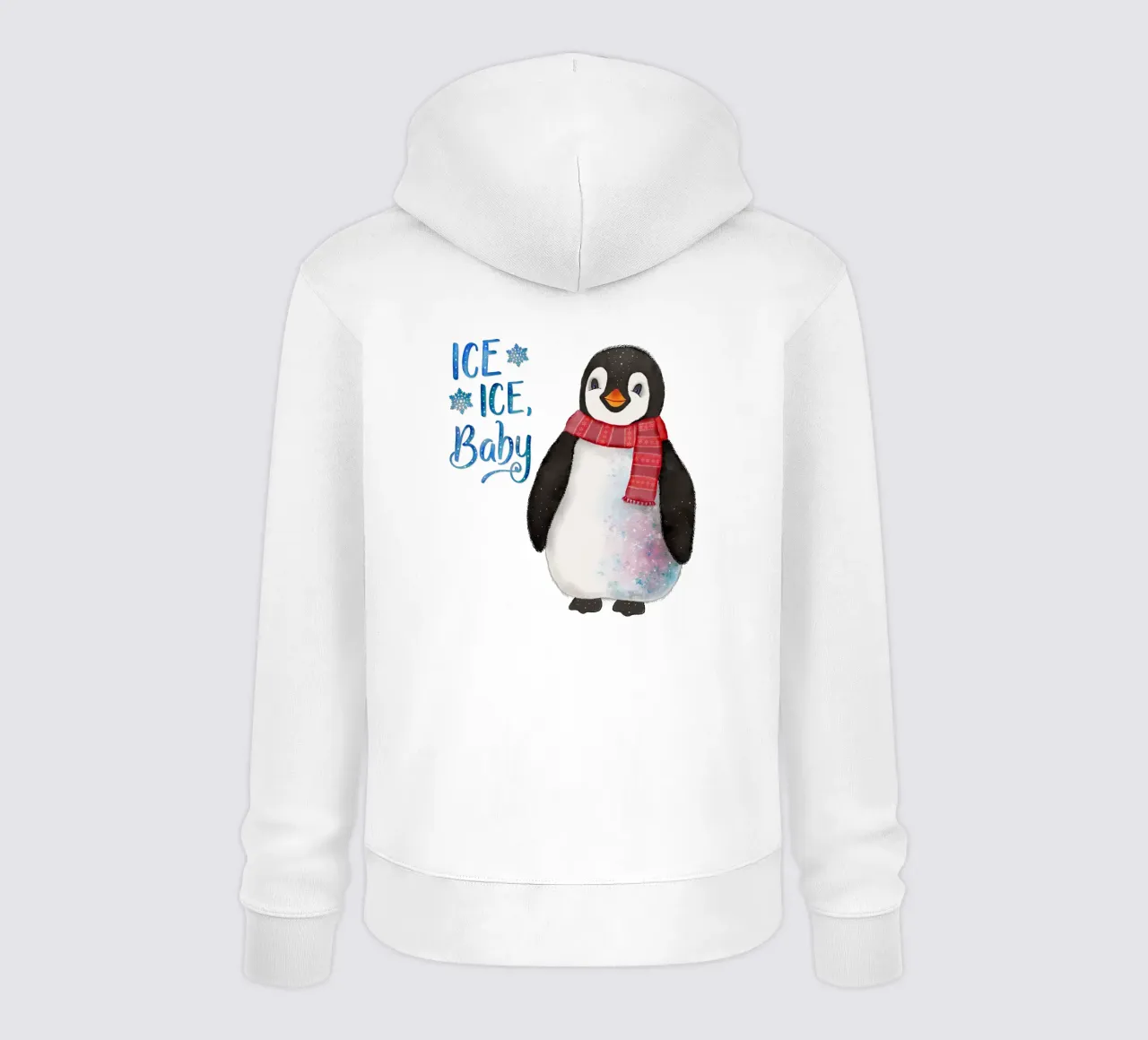 Un pinguino nella neve. Ghiaccio, ghiaccio, bambino. felpa con cappuccio da CalliLetters