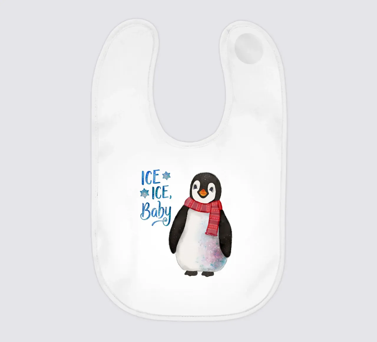 Pinguin im Schnee. Ice, Ice, Baby. Babylätzchen von CalliLetters
