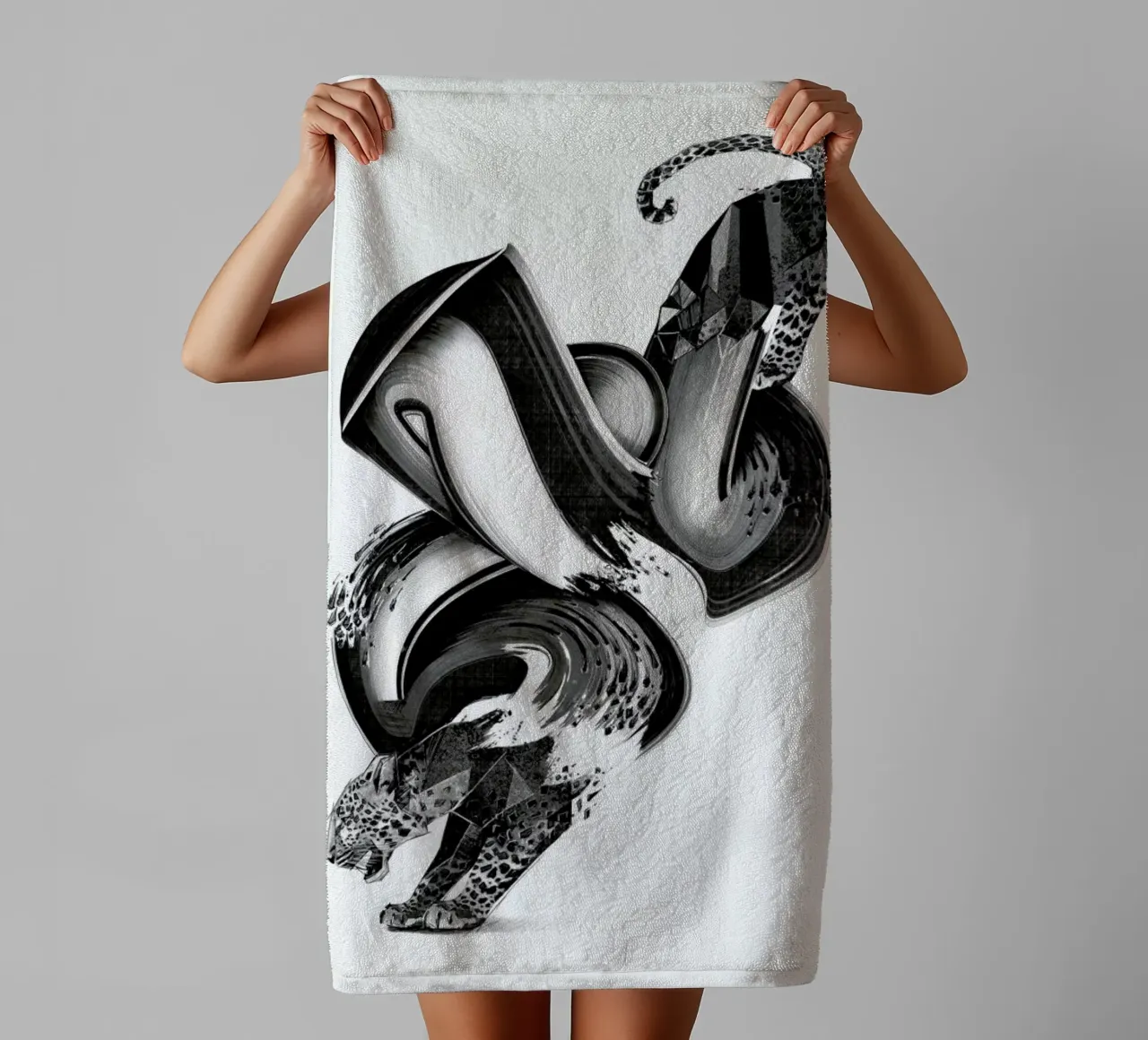 Panther Glitch asciugamano da bagno da Birgit Palma