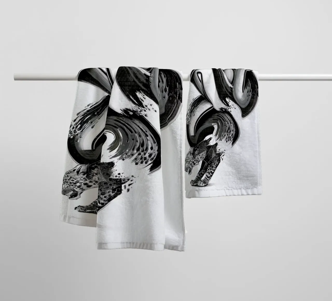 Panther Glitch asciugamano da bagno da Birgit Palma