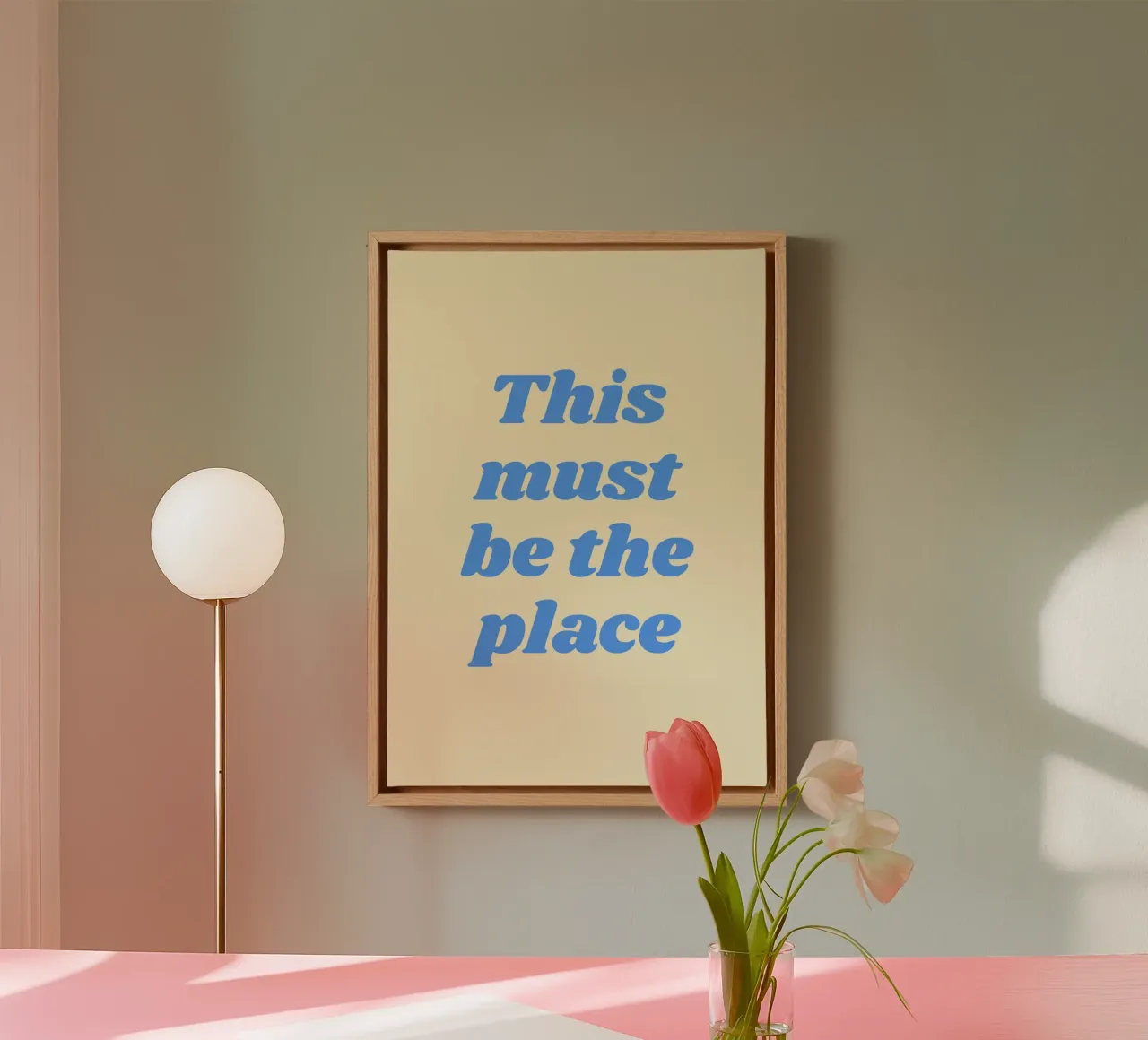 This must be the place (Blue and yellow tone) canvas by Paigaam Studio