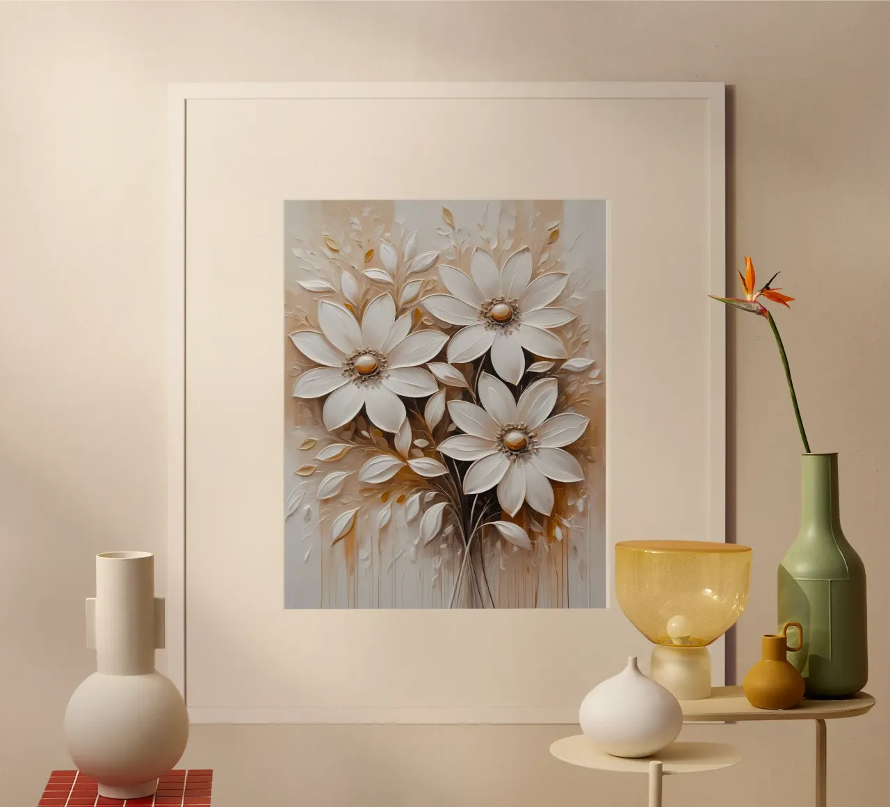 Eleganza senza tempo: Margherite bianche carta hahnemühle da Artistic-shop