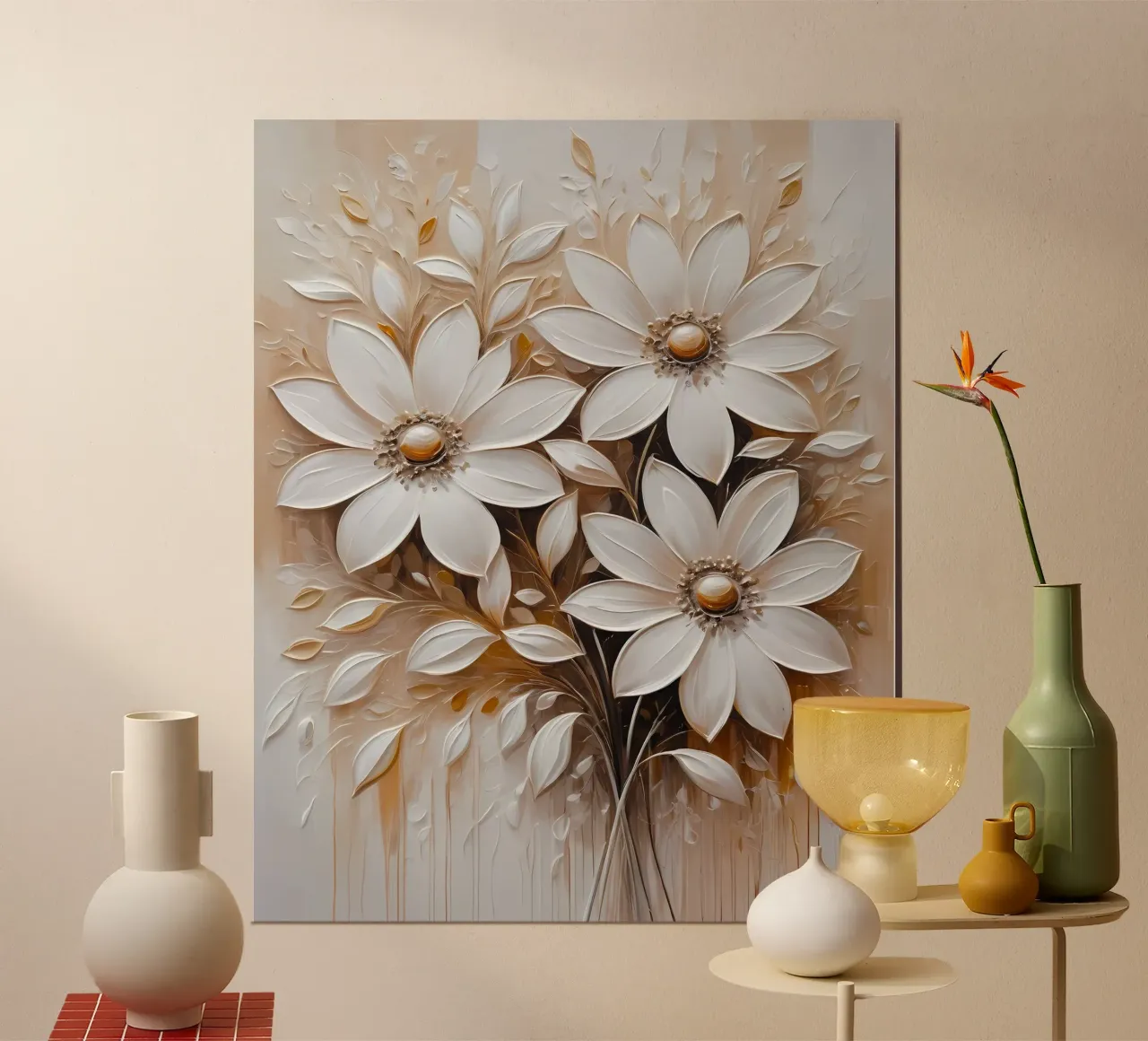 Eleganza senza tempo: Margherite bianche carta hahnemühle da Artistic-shop