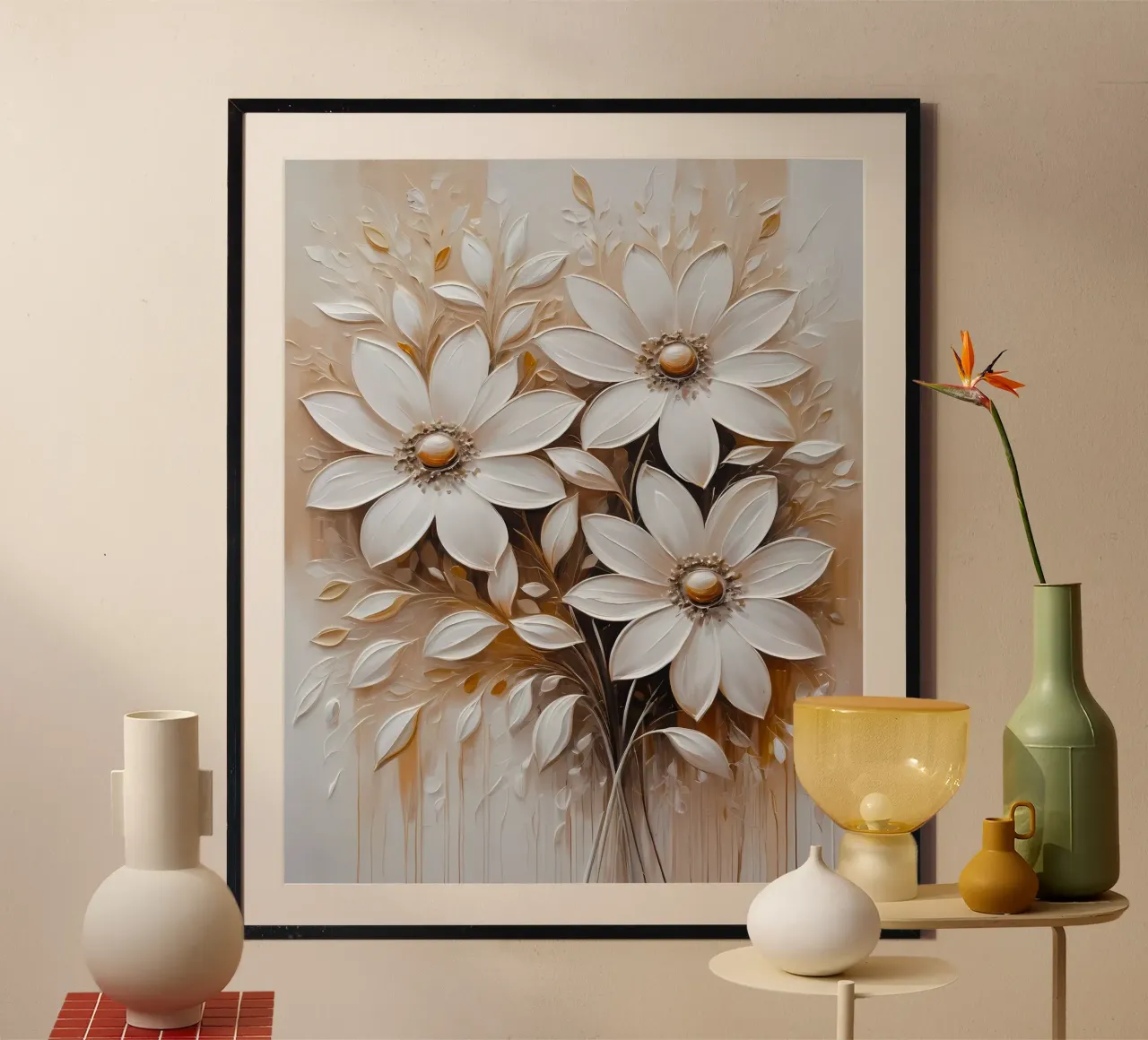 Eleganza senza tempo: Margherite bianche carta hahnemühle da Artistic-shop