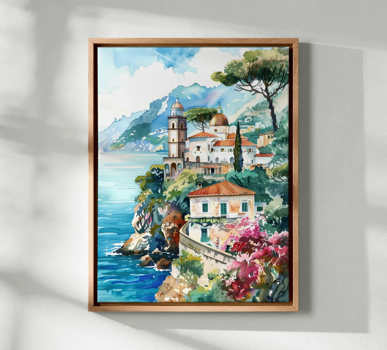 Amalfi Coast tela con Cornice a cassetta da Artsy Bessy
