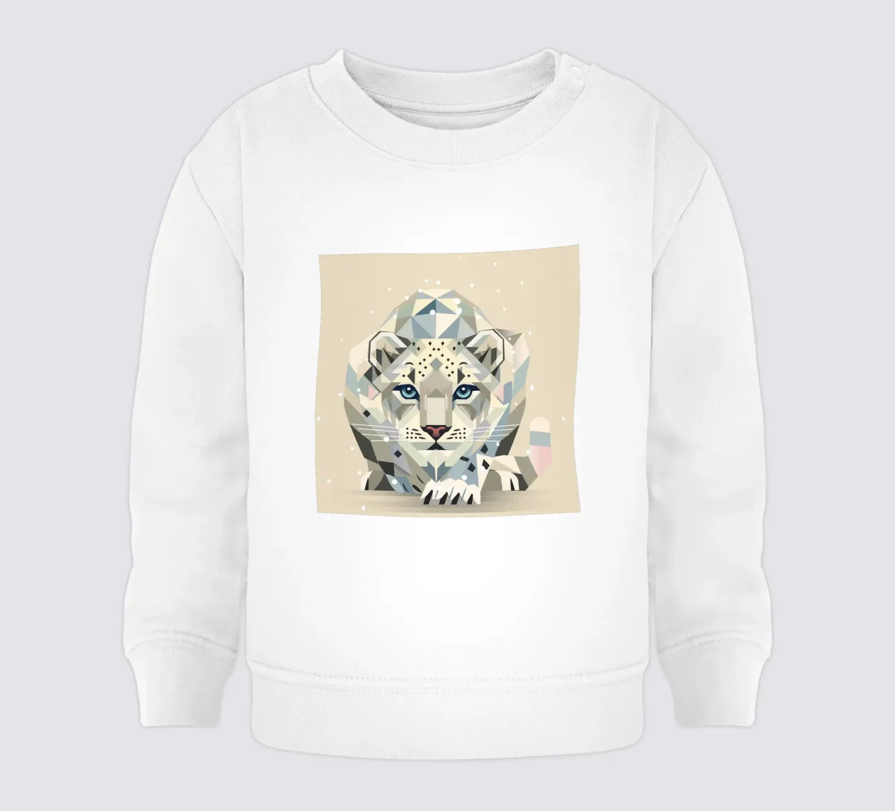 Geometrico leopardo delle nevi - forte eleganza in natura felpa neonato da namosh