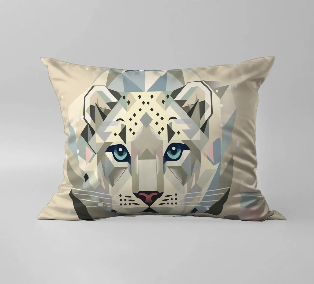 Geometrico leopardo delle nevi - forte eleganza in natura cuscino da namosh