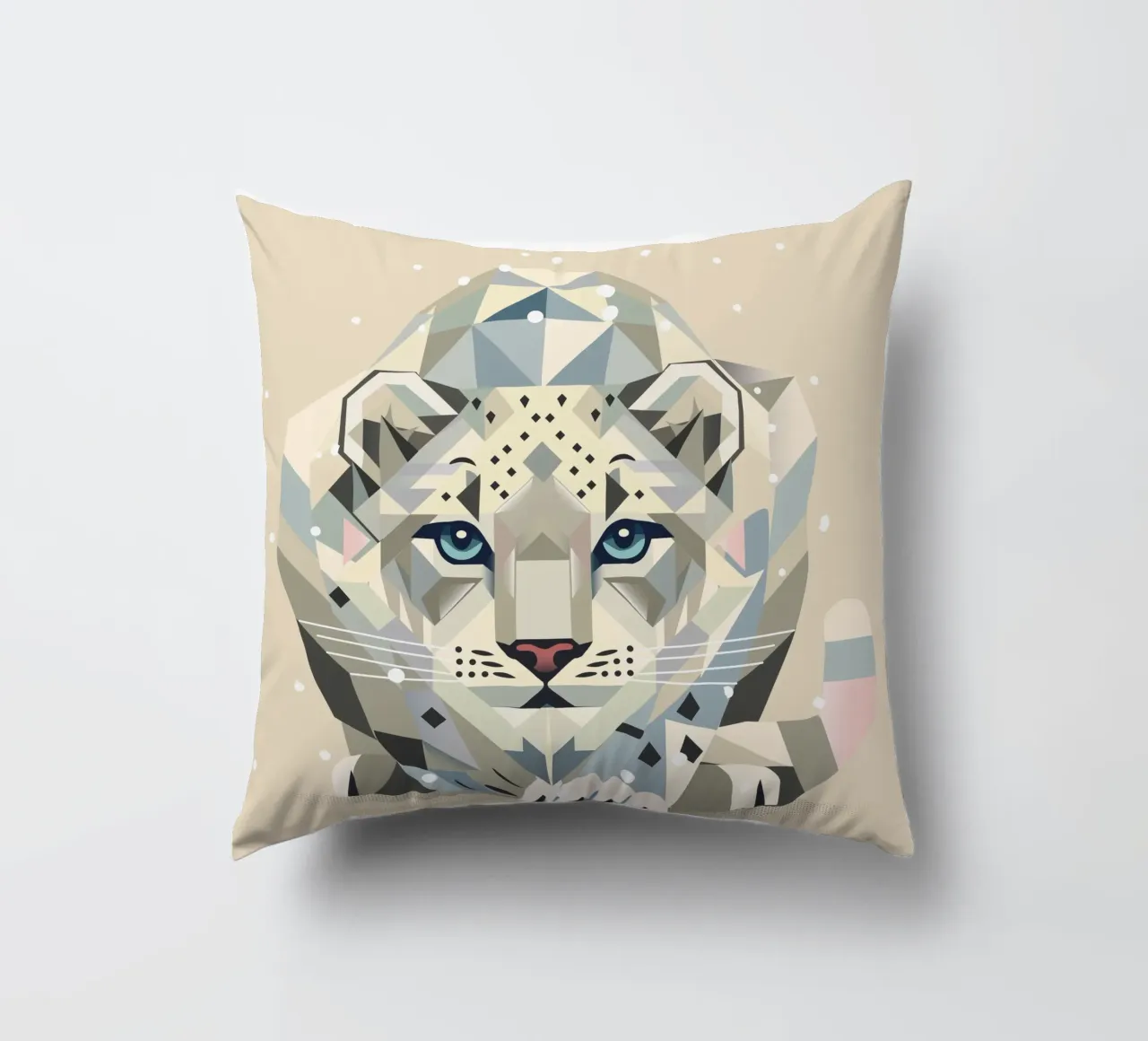 Geometrico leopardo delle nevi - forte eleganza in natura cuscino da namosh