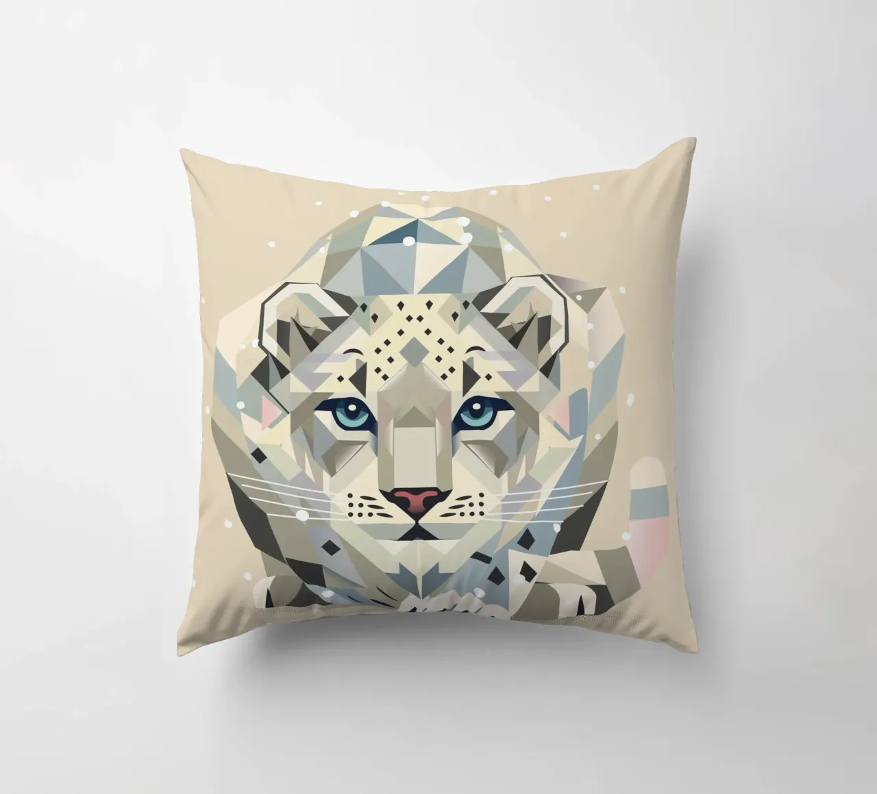 Geometrico leopardo delle nevi - forte eleganza in natura cuscino da namosh