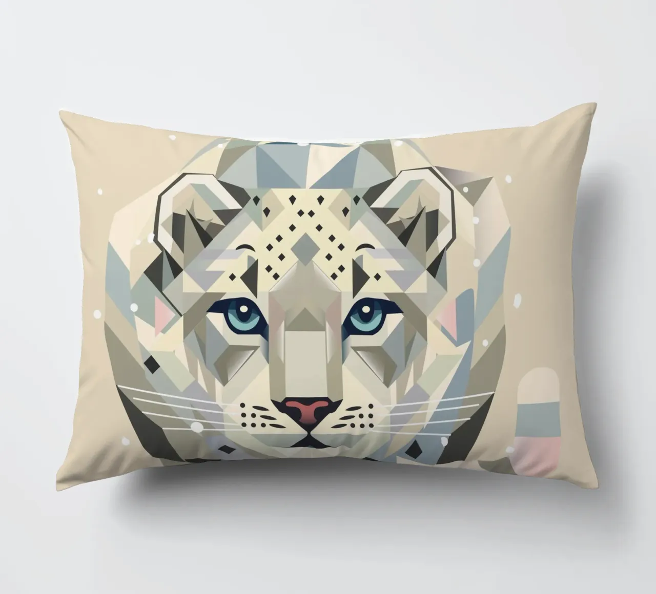 Geometrico leopardo delle nevi - forte eleganza in natura cuscino da namosh