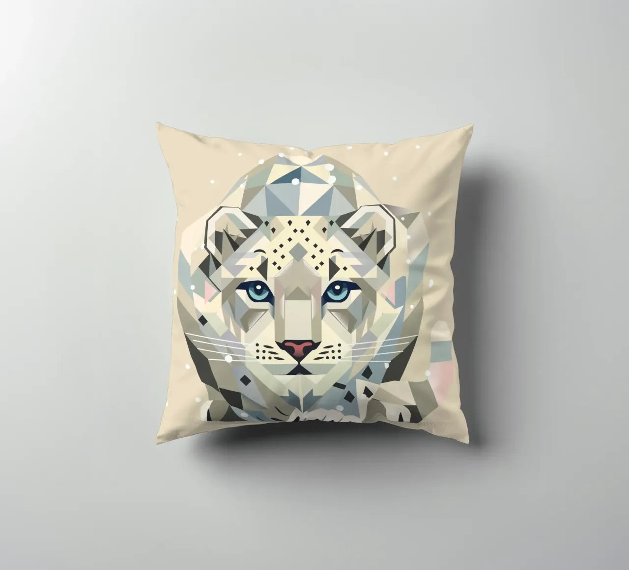 Geometrico leopardo delle nevi - forte eleganza in natura cuscino da namosh