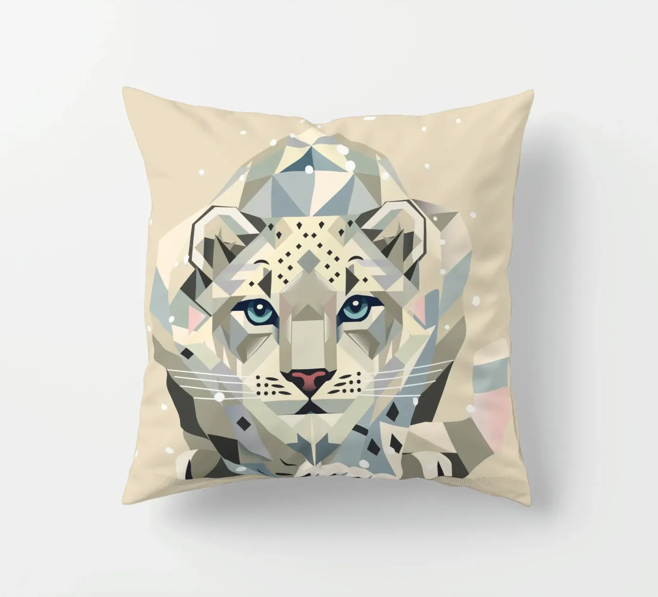 Geometrico leopardo delle nevi - forte eleganza in natura cuscino da namosh