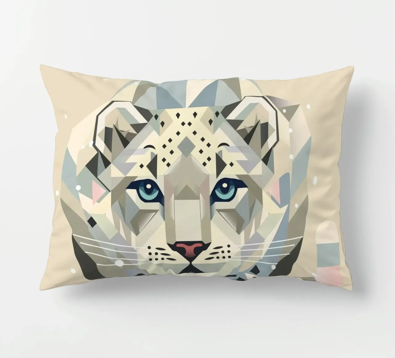 Geometrico leopardo delle nevi - forte eleganza in natura cuscino da namosh