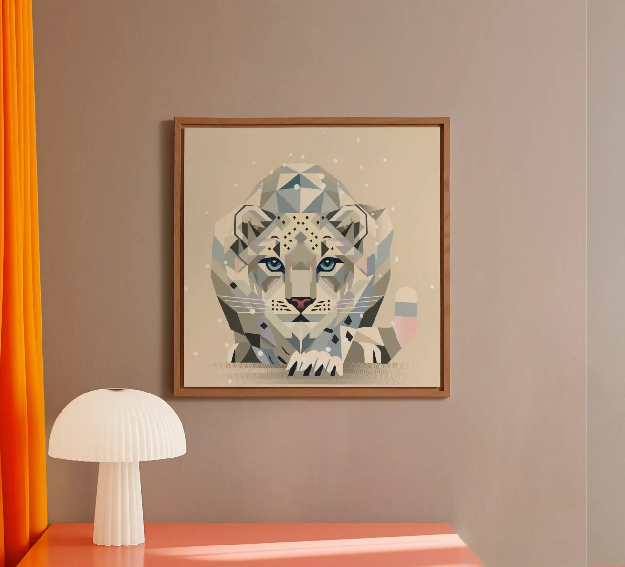 Geometric snow leopard - strong elegance in the wild forex plate by namosh