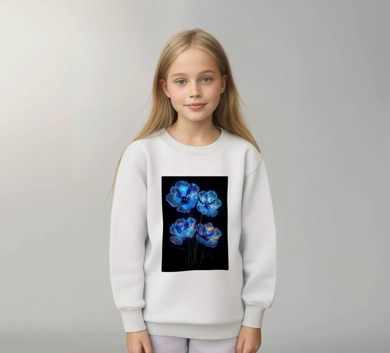 Fiori celesti felpa bambino da Artistic-shop