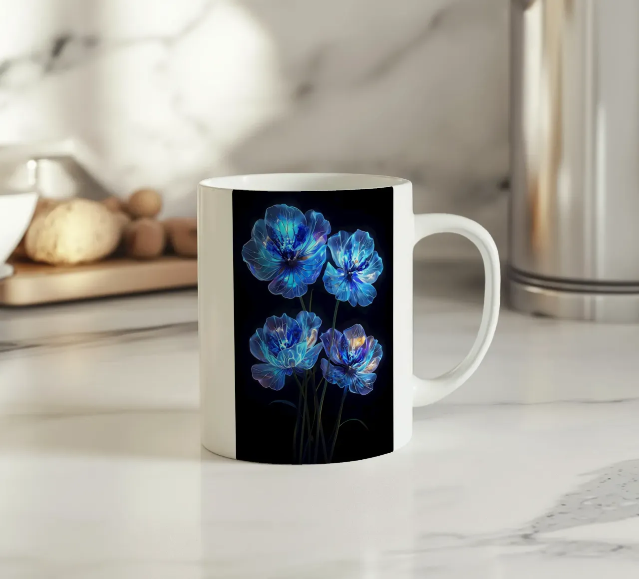 Fiori celesti tazza in ceramica da Artistic-shop