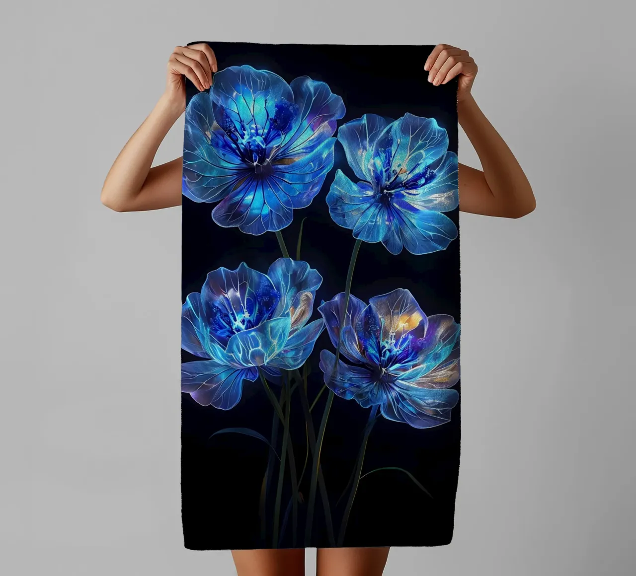 Fiori celesti asciugamano da bagno da Artistic-shop