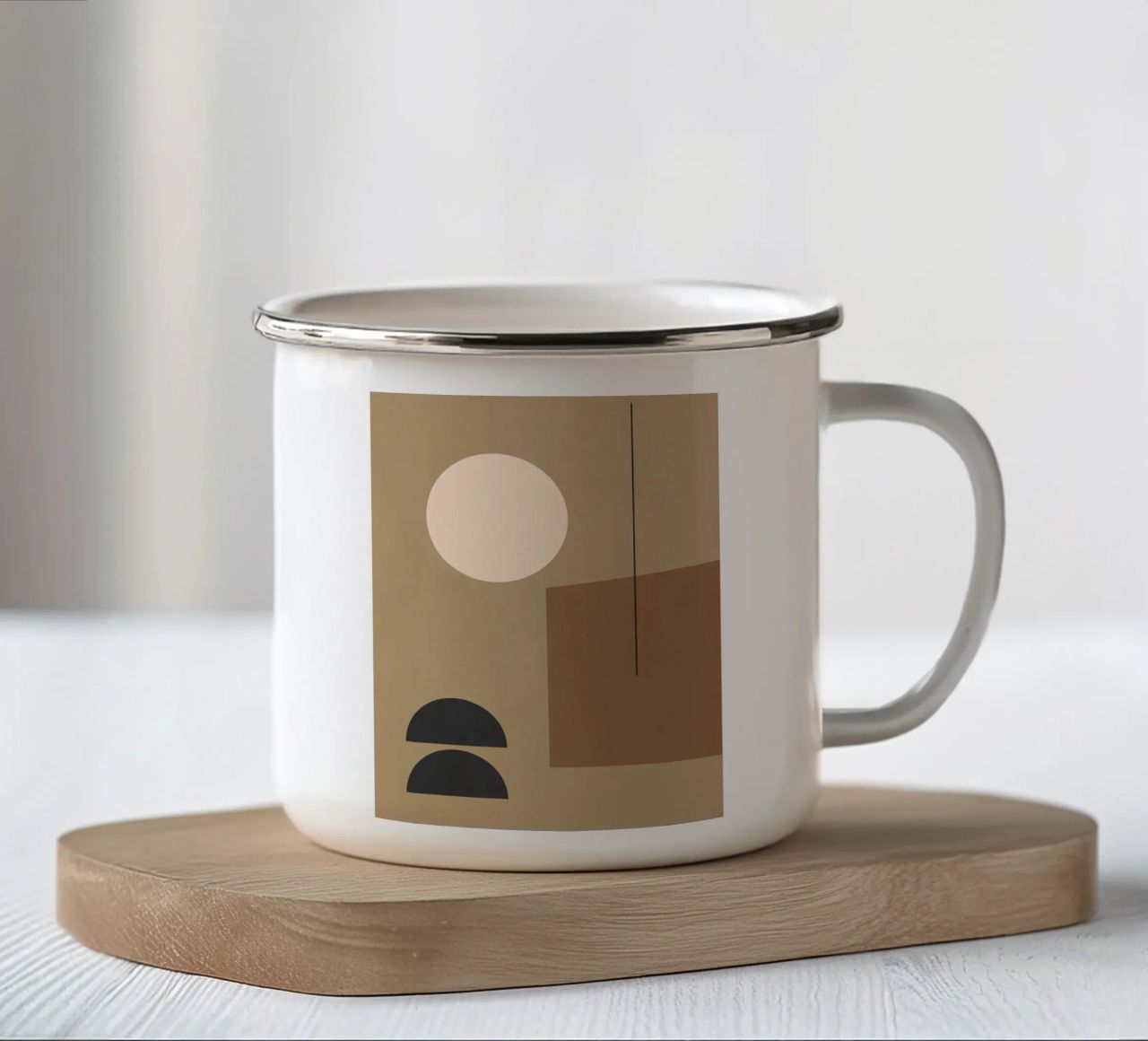 Geometrico minimale 34 tazza in smalto da Gaite