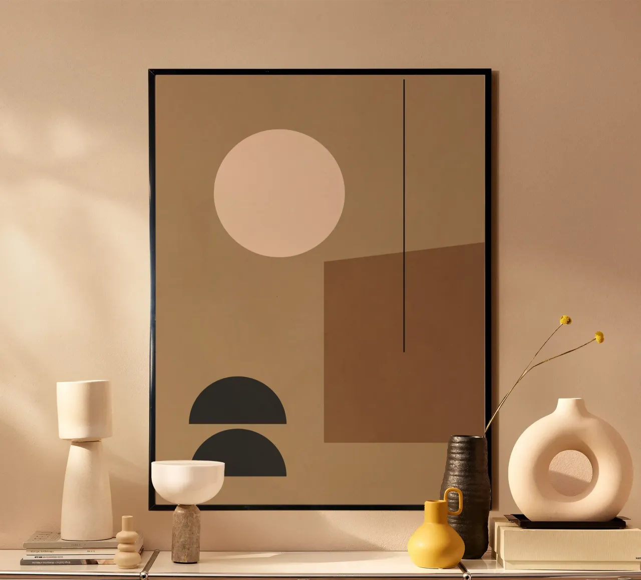 Geometrico minimale 34 poster con telaio in legno da Gaite