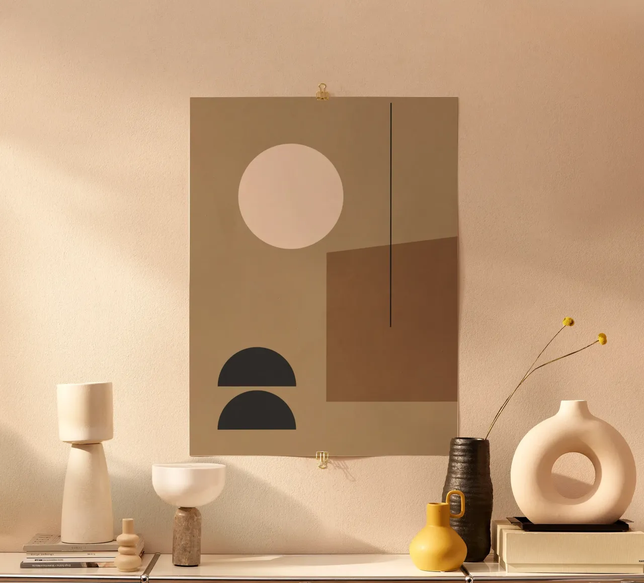 Geometrico minimale 34 poster con telaio in legno da Gaite