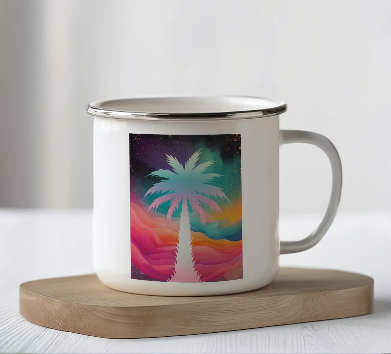 Oasi del deserto tazza in smalto da Artistic-shop