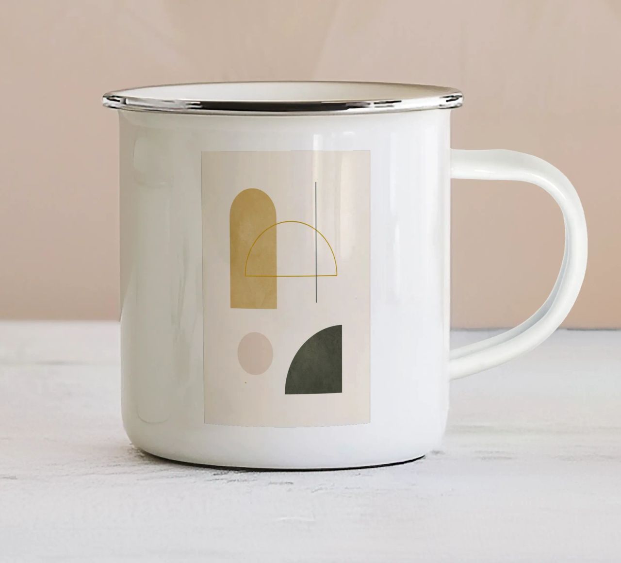 Geometrico minimale 56 tazza in smalto da Gaite