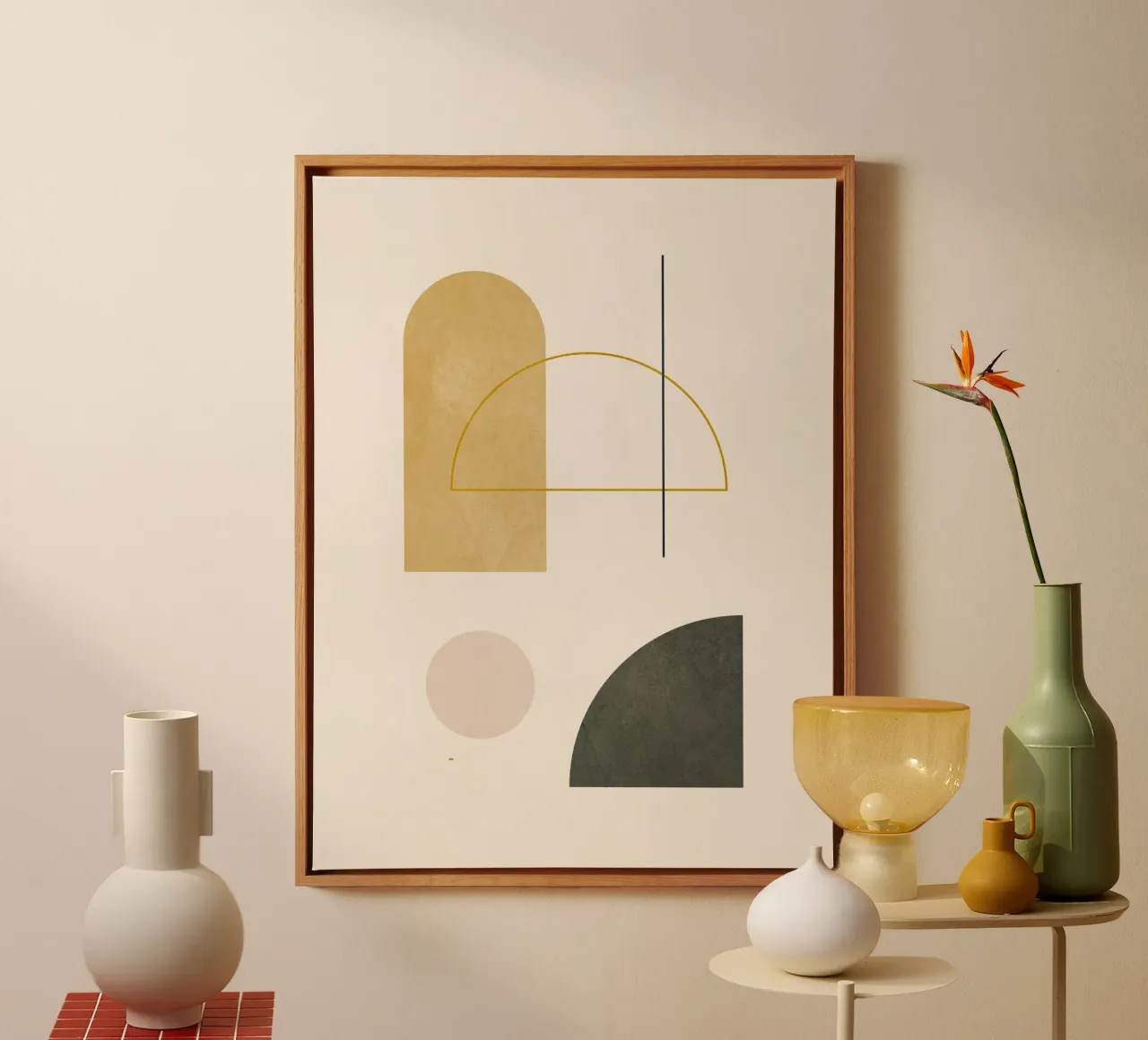 Geometrico minimale 56 tela con Cornice a cassetta da Gaite