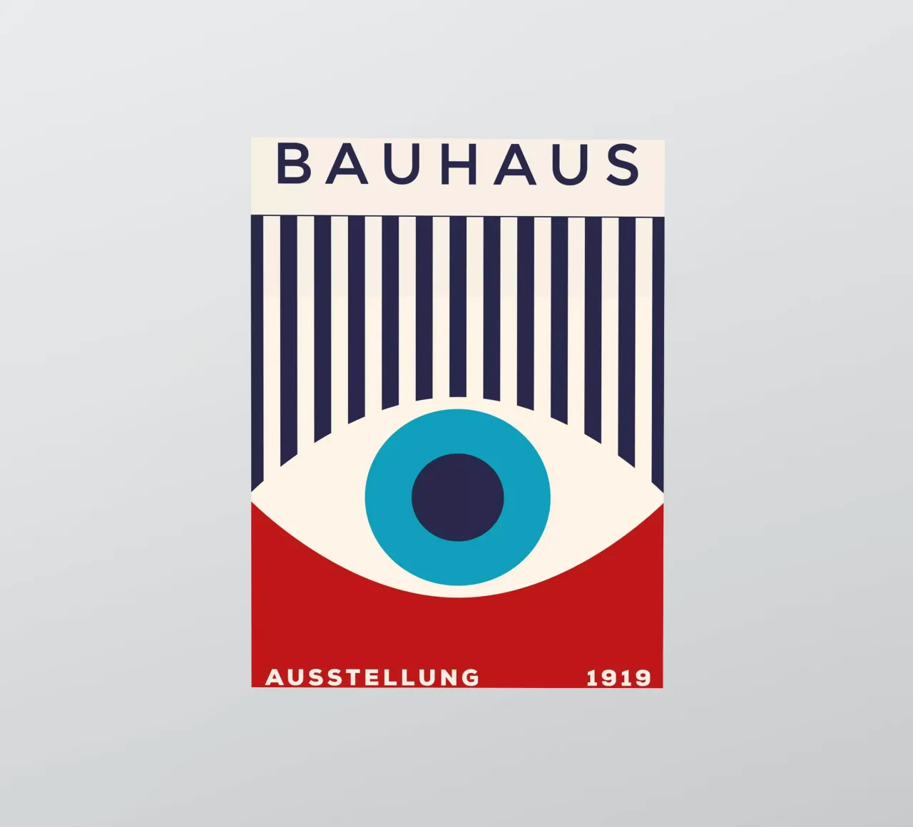 Bauhaus exhibition 1919 - Retro graphics in primary colours sticker by Whole©