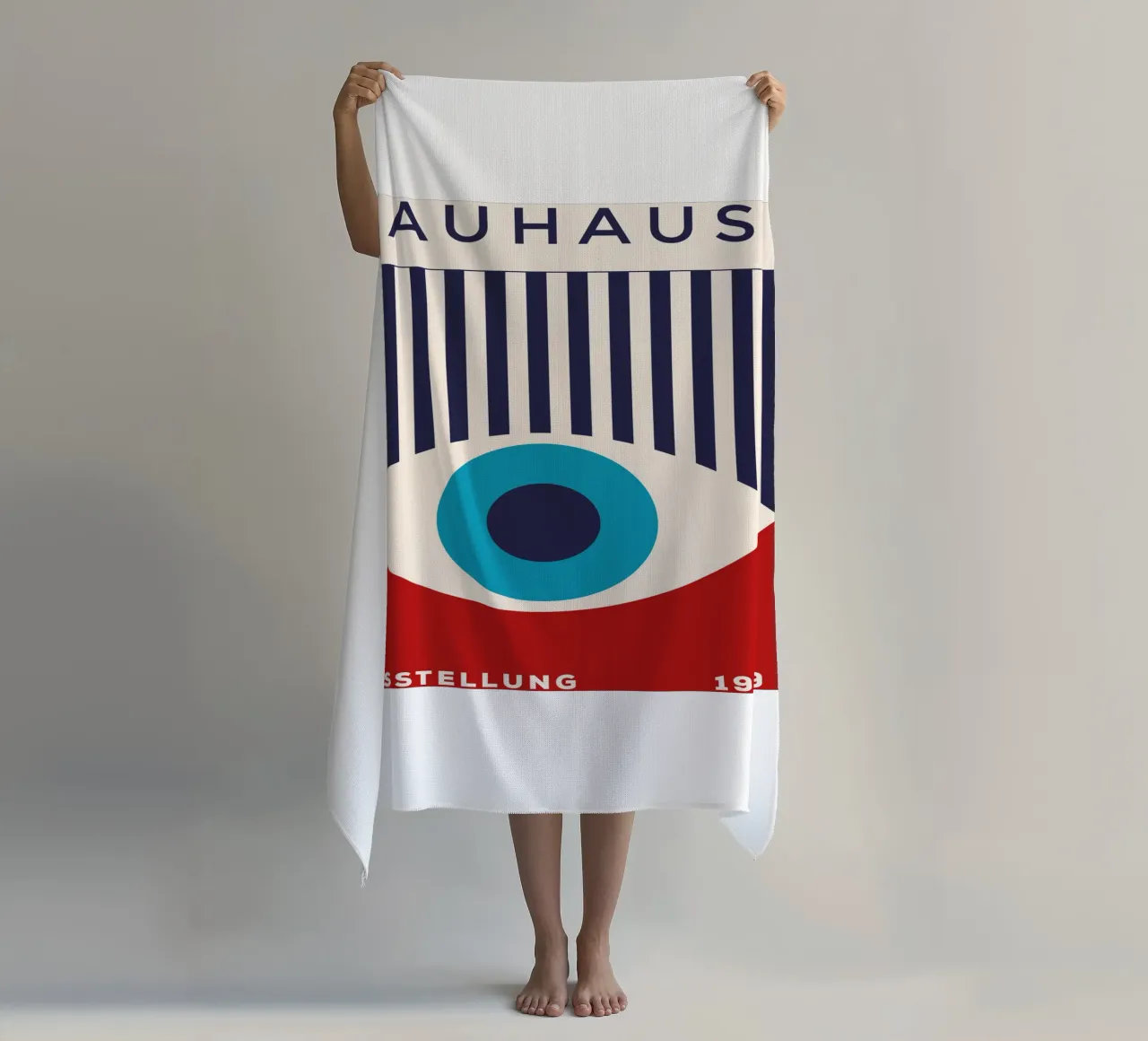 Mostra Bauhaus 1919 - Grafica retrò in colori primari telo mare da Whole©