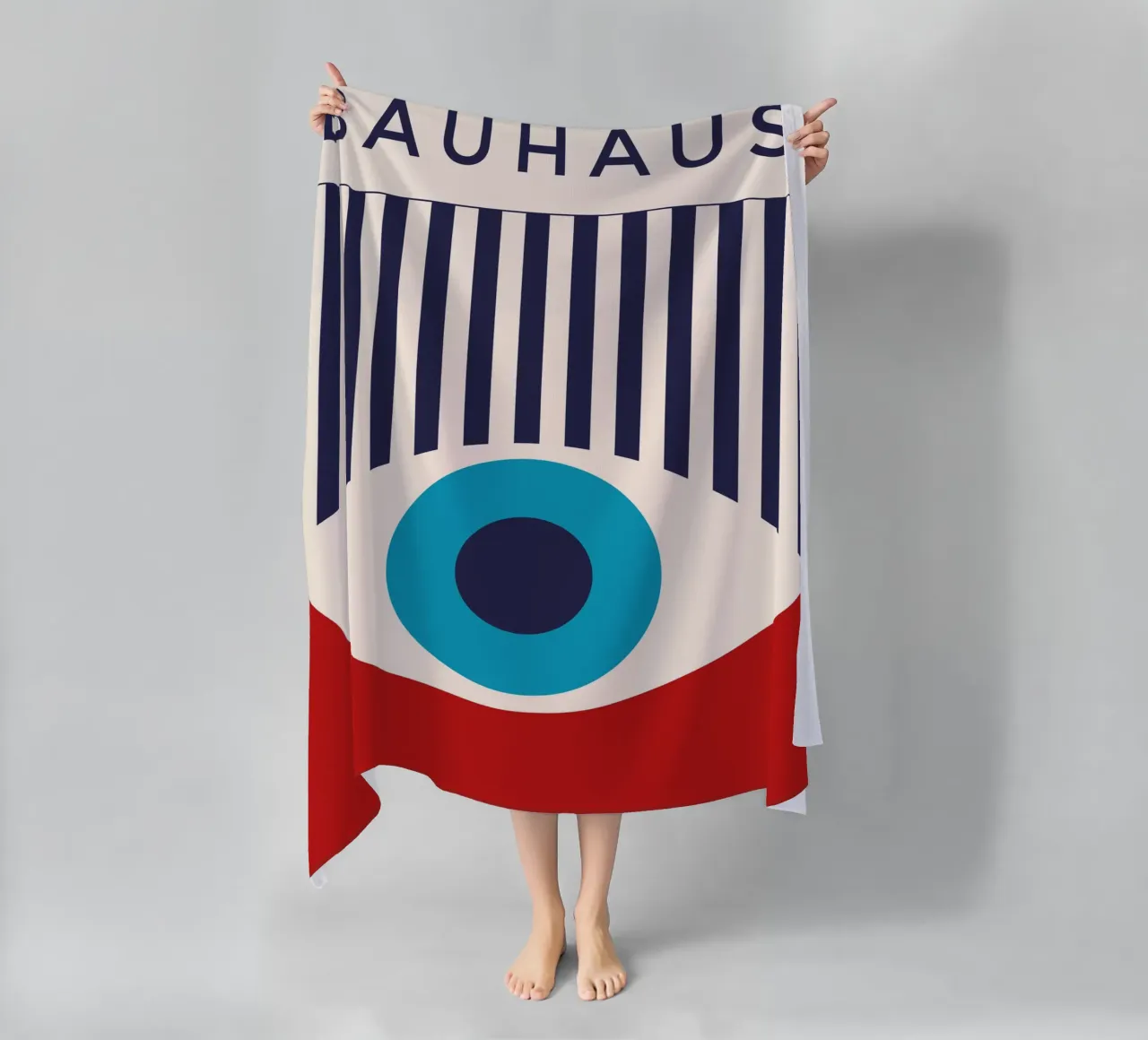 Mostra Bauhaus 1919 - Grafica retrò in colori primari telo mare da Whole©