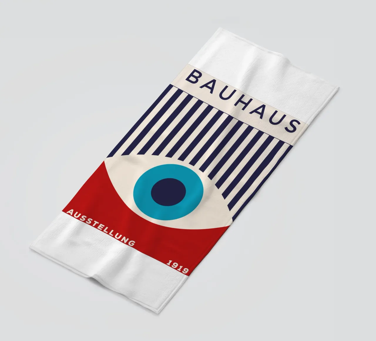 Mostra Bauhaus 1919 - Grafica retrò in colori primari telo mare da Whole©