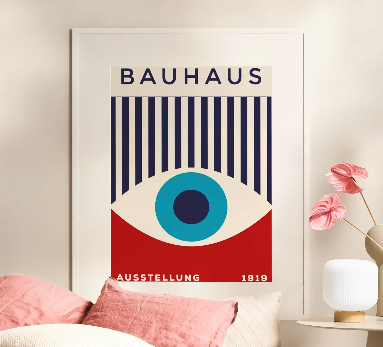 Mostra Bauhaus 1919 - Grafica retrò in colori primari poster da Whole©