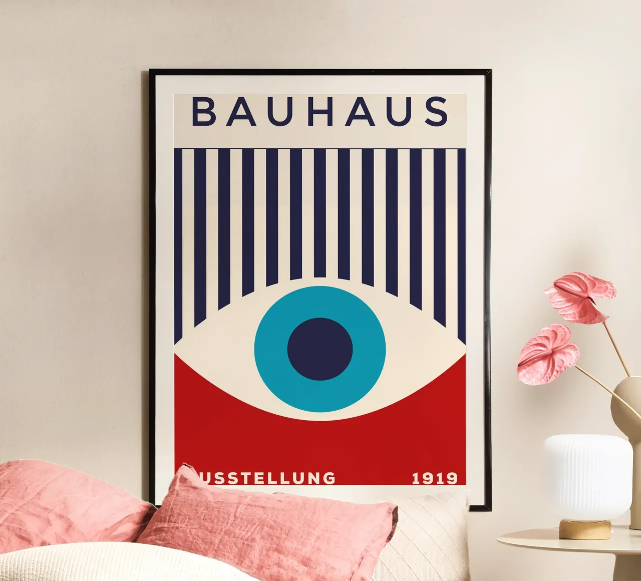 Mostra Bauhaus 1919 - Grafica retrò in colori primari poster da Whole©