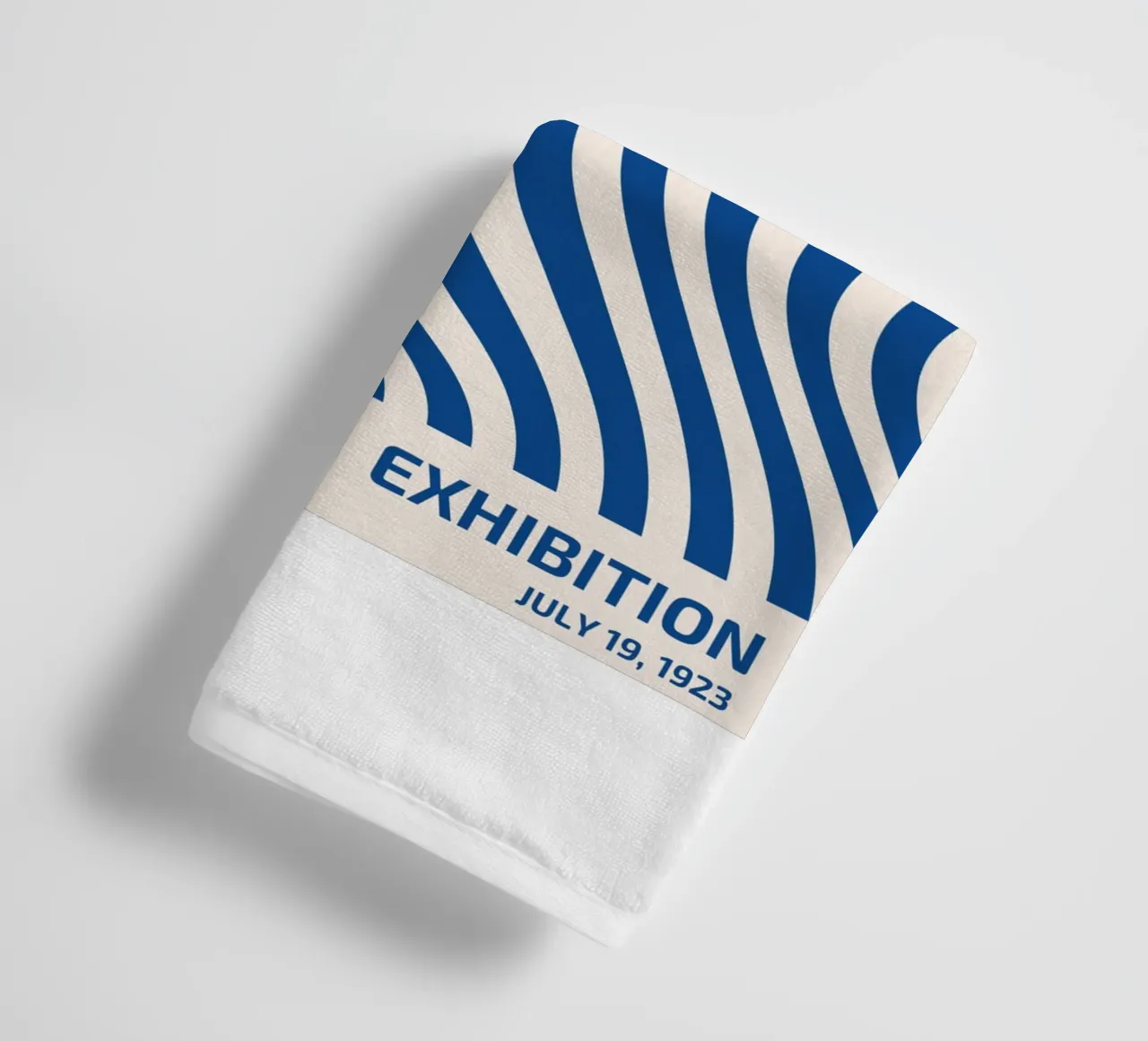 Bauhaus wave pattern - Abstract art in blue and white towel by Whole©