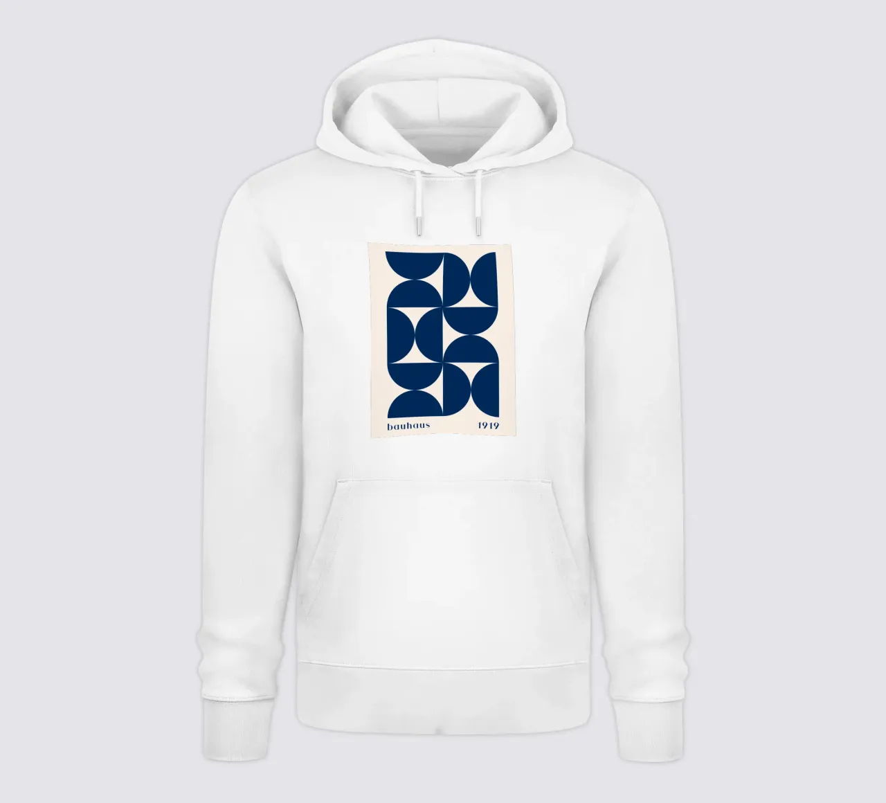 Bauhaus Geometry - Abstract shapes in blue hoodie by Whole©