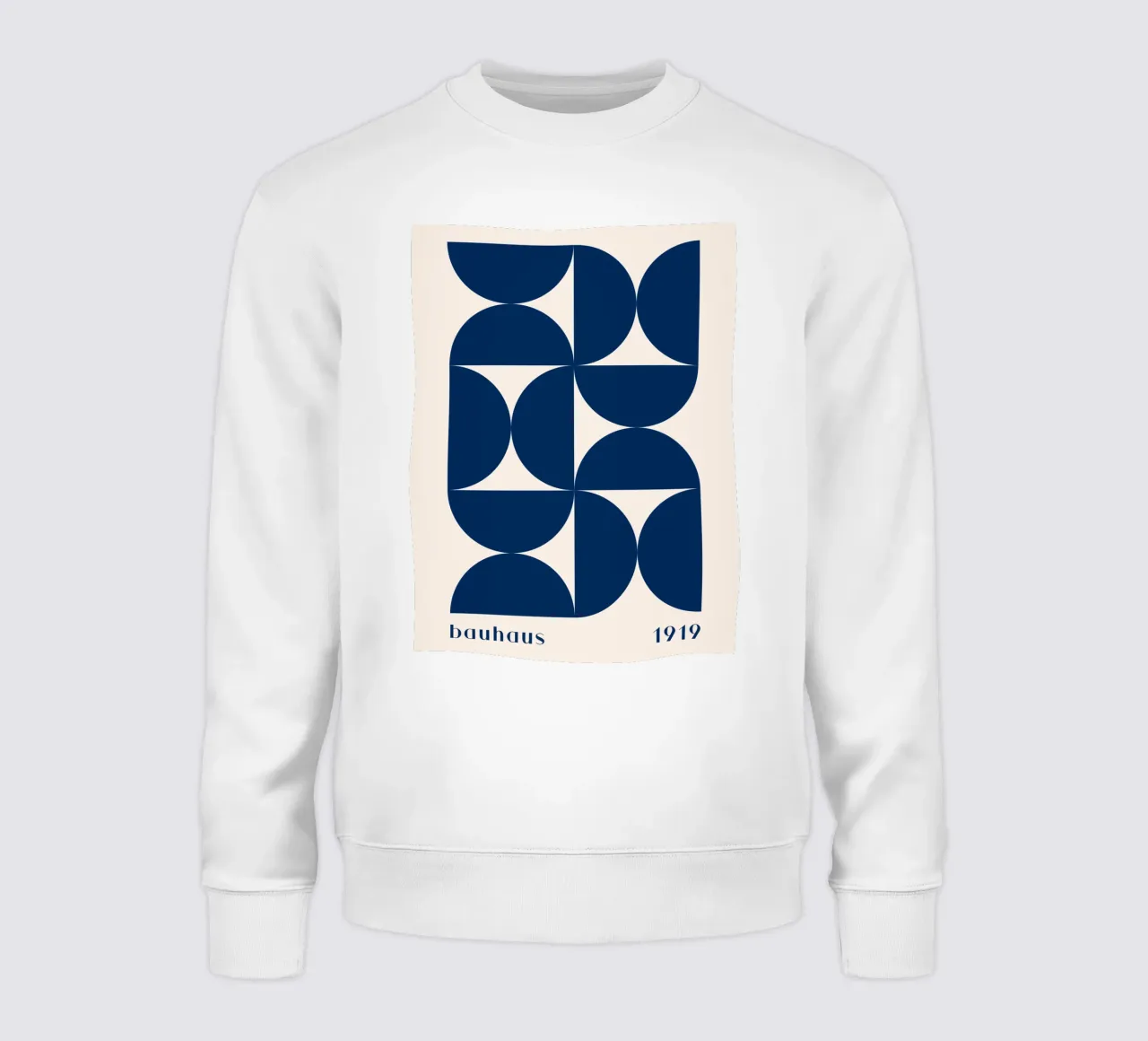 Bauhaus Geometry - Abstract shapes in blue sweatshirt by Whole©