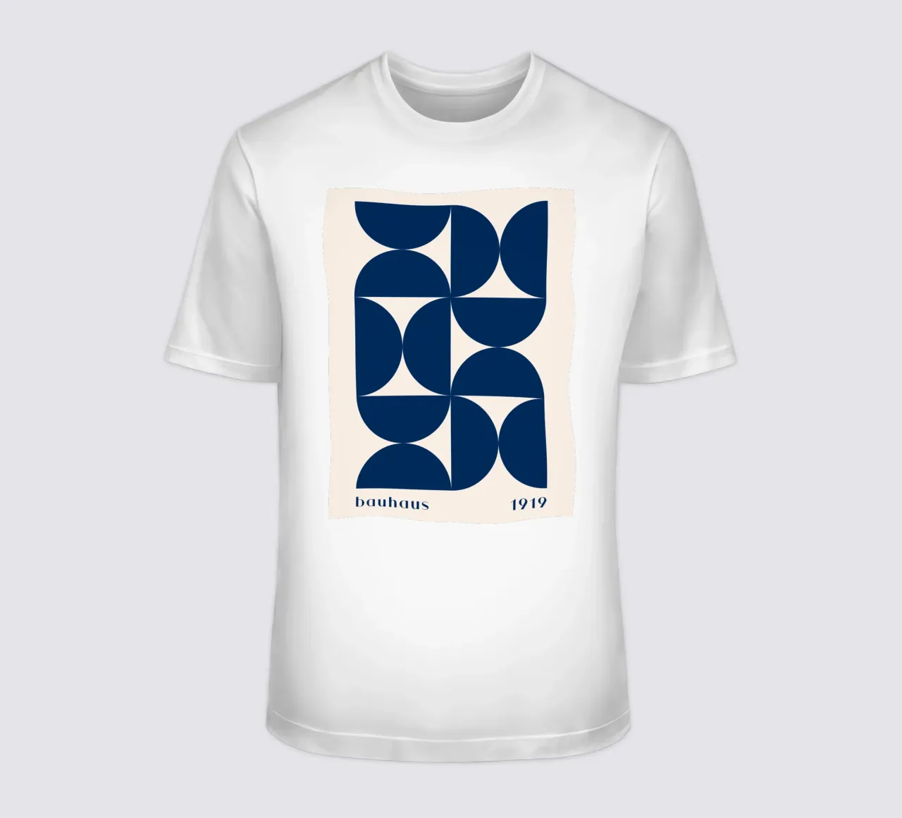 Bauhaus Geometry - Abstract shapes in blue t-shirt by Whole©