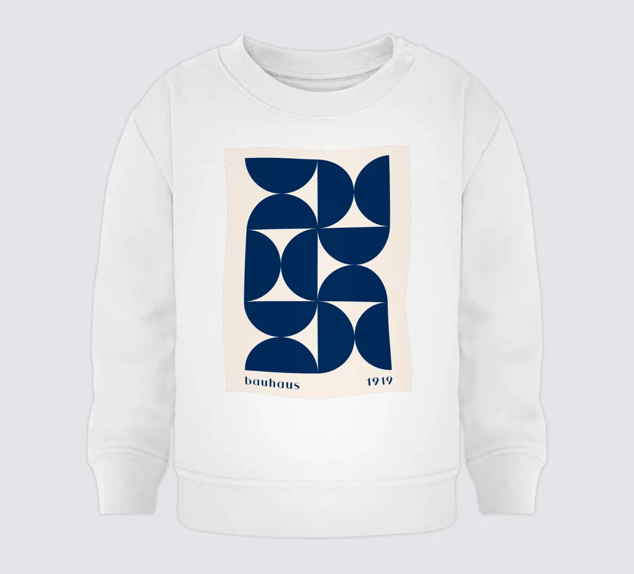 Bauhaus Geometry - Abstract shapes in blue baby sweatshirt by Whole©
