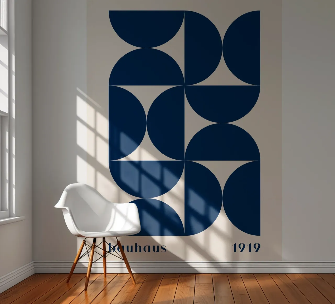 Bauhaus Geometry - Abstract shapes in blue photo wallpaper by Whole©