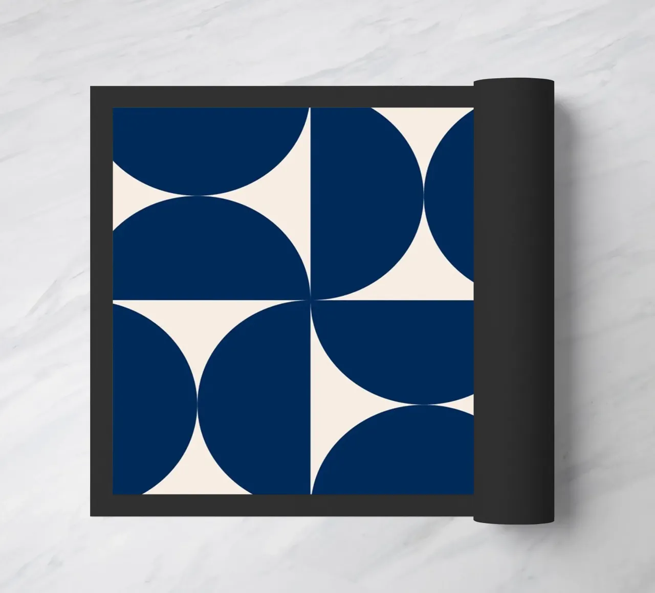 Bauhaus Geometry - Abstract shapes in blue doormat by Whole©