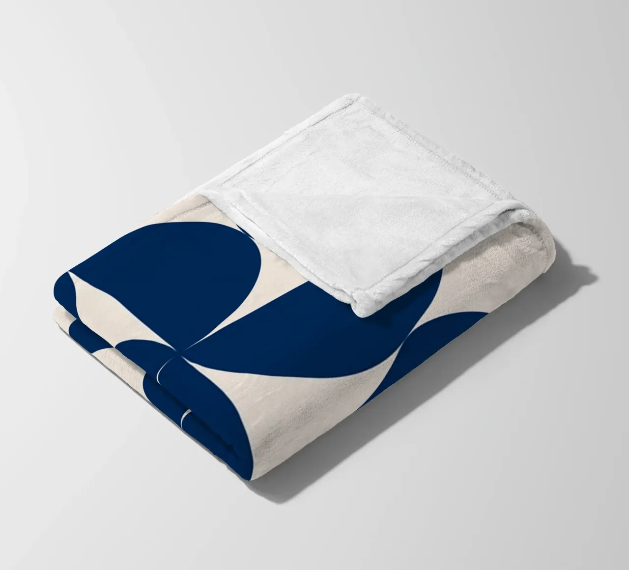 Bauhaus Geometry - Abstract shapes in blue fleece blanket by Whole©