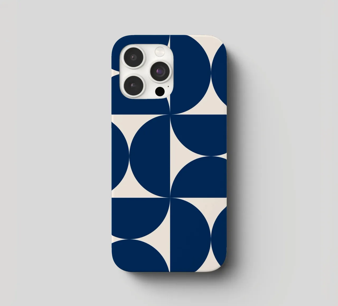 Bauhaus Geometry - Abstract shapes in blue iphone case by Whole©