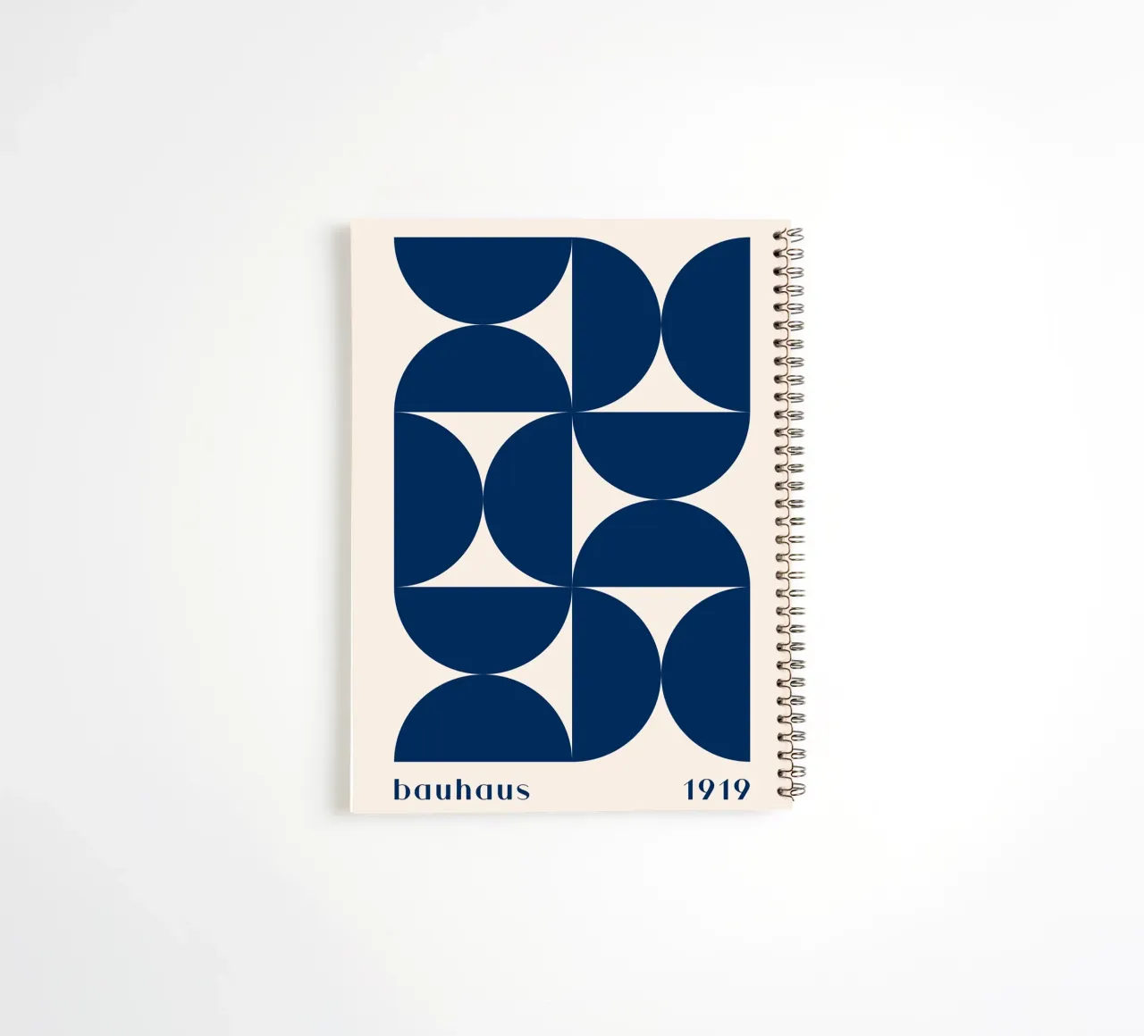 Bauhaus Geometry - Abstract shapes in blue spiral notebook by Whole©