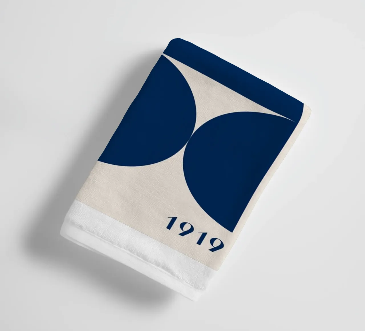 Bauhaus Geometry - Abstract shapes in blue towel by Whole©